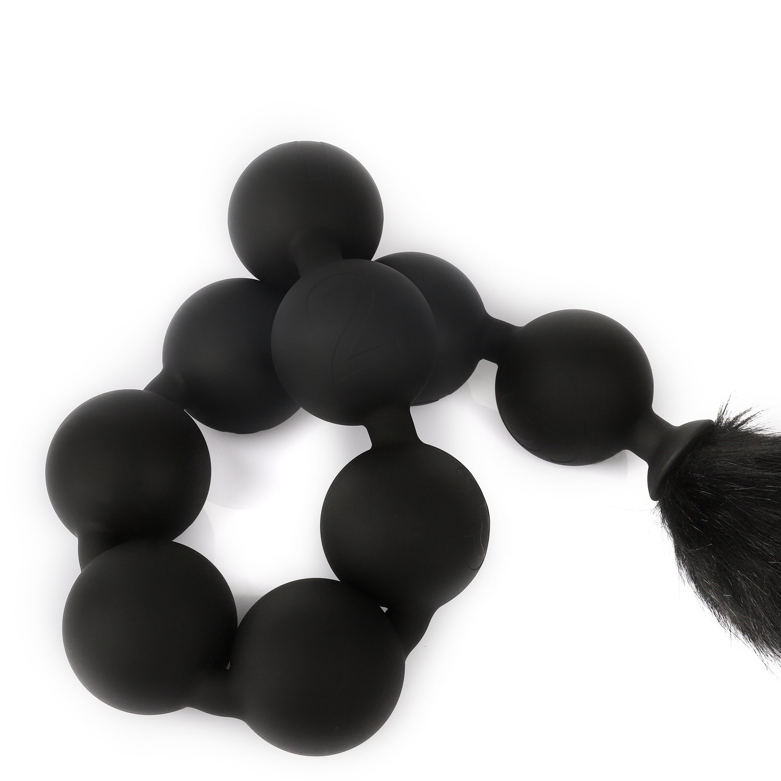 九つボール アナルビーズ 尻尾付き 蛍光