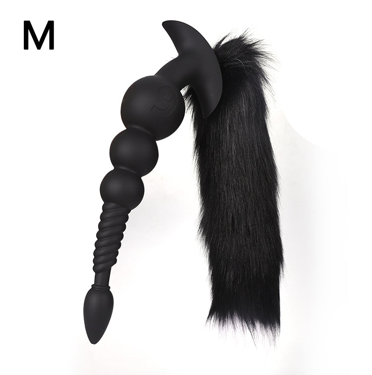 複合形 アナルビーズ 尻尾付き