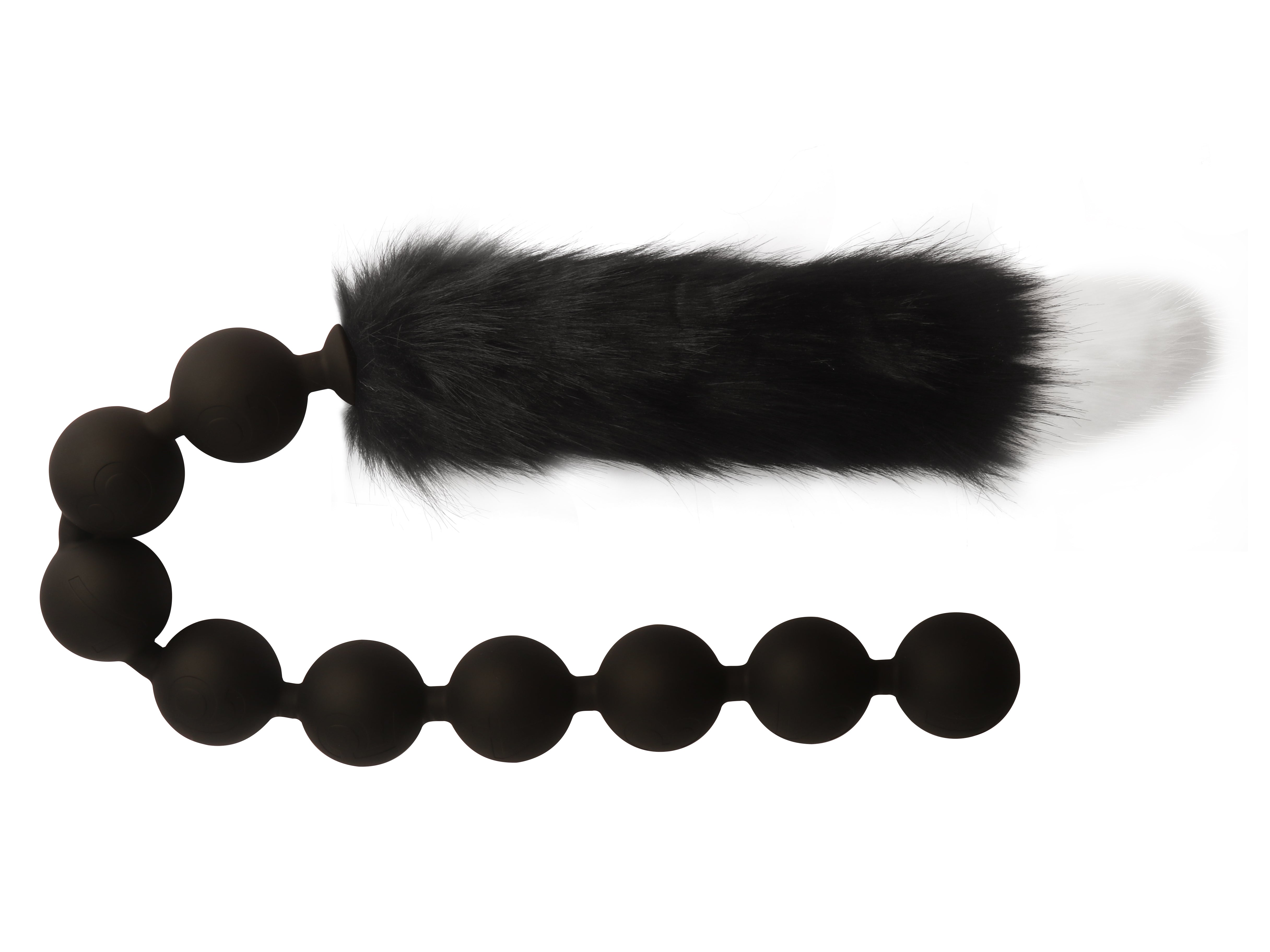 九つボール アナルビーズ 尻尾付き 蛍光