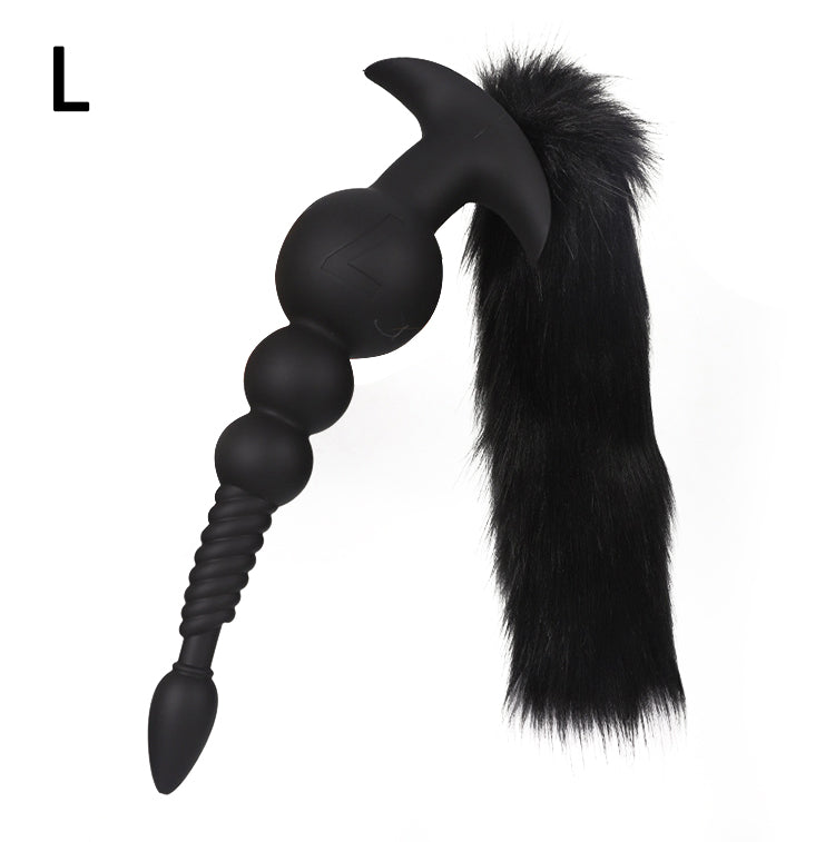 複合形 アナルビーズ 尻尾付き