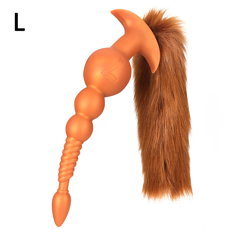 複合形 アナルビーズ 尻尾付き