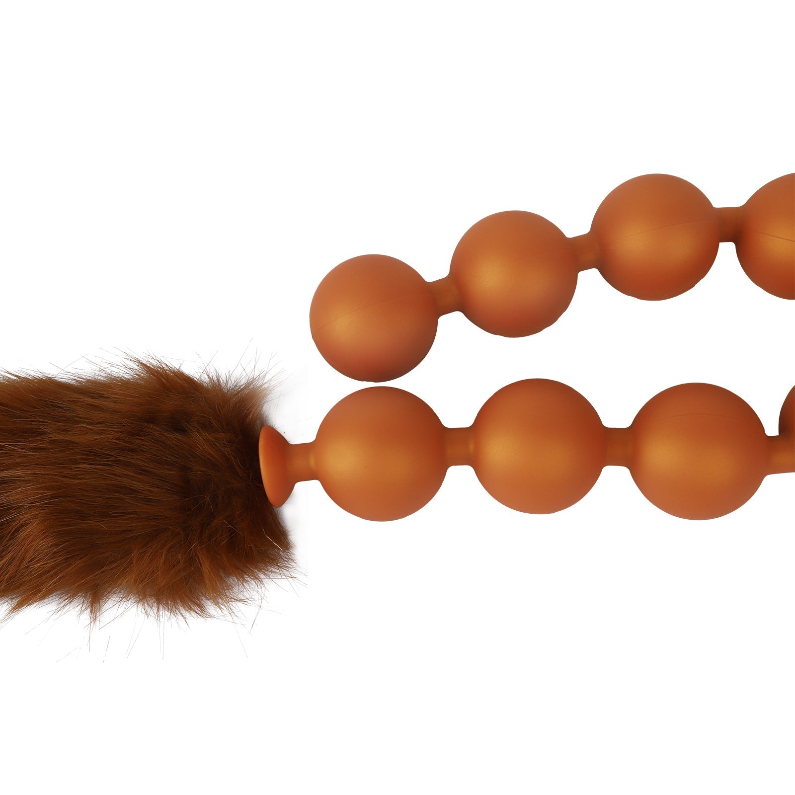 九つボール アナルビーズ 尻尾付き 蛍光