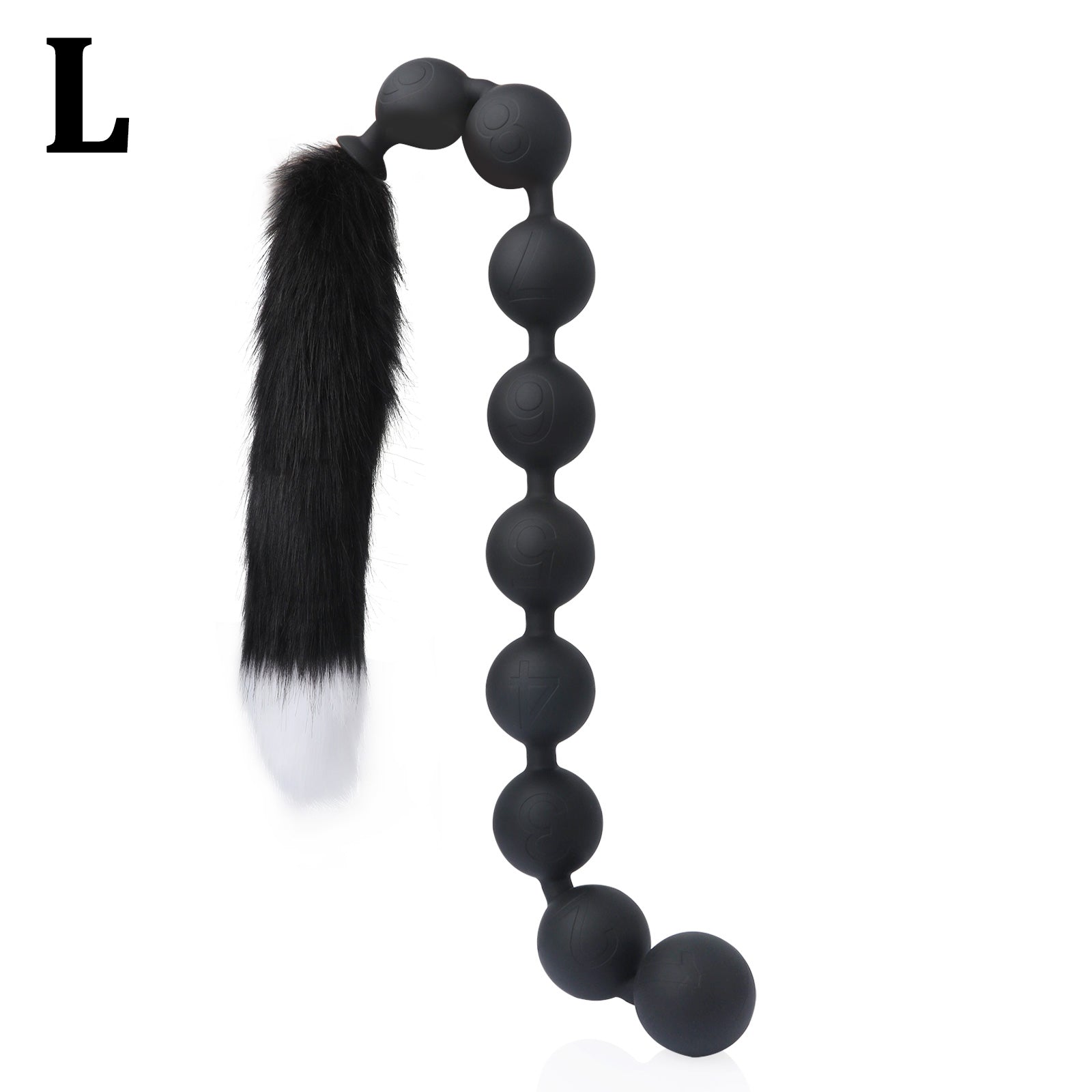 九つボール アナルビーズ 尻尾付き 蛍光