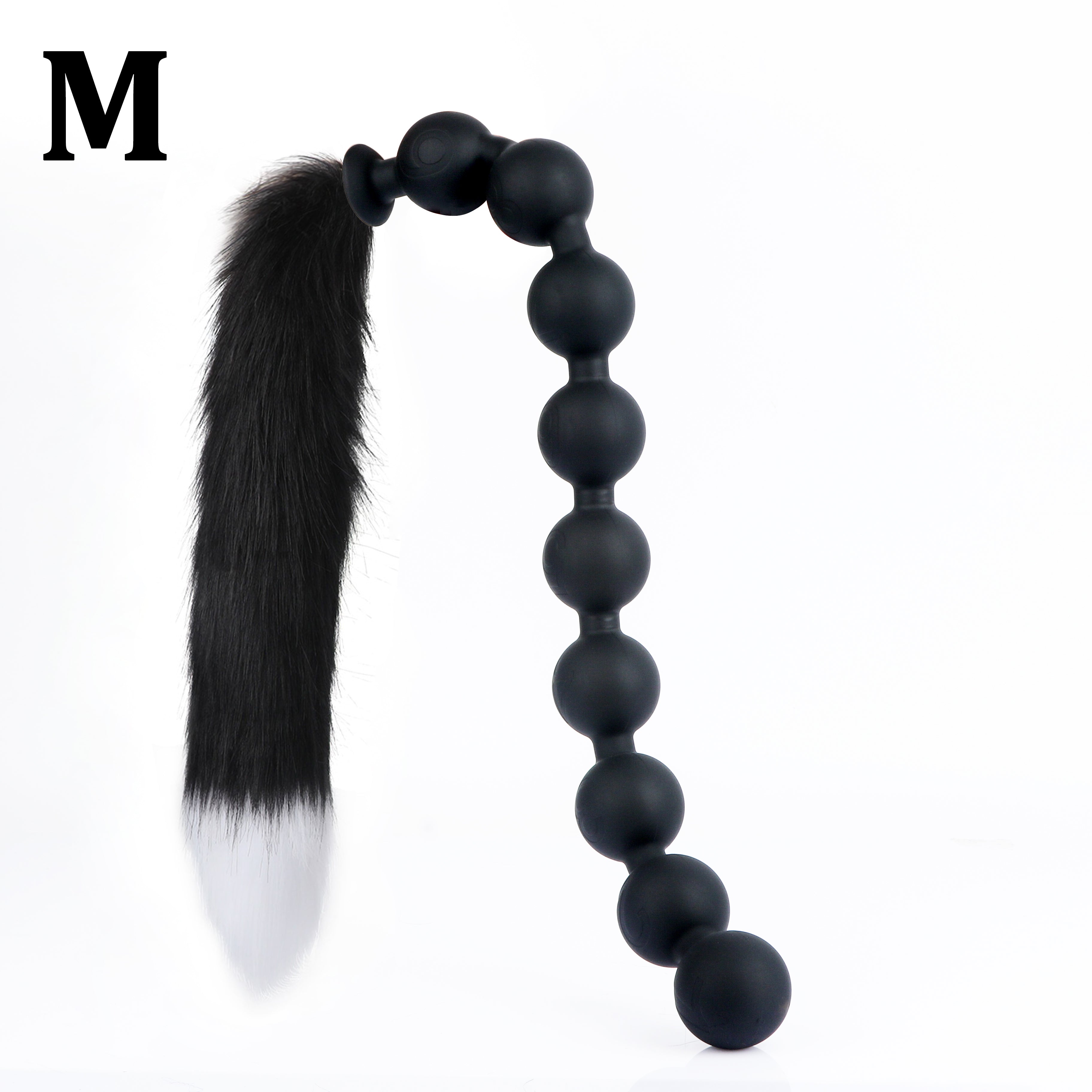 九つボール アナルビーズ 尻尾付き 蛍光